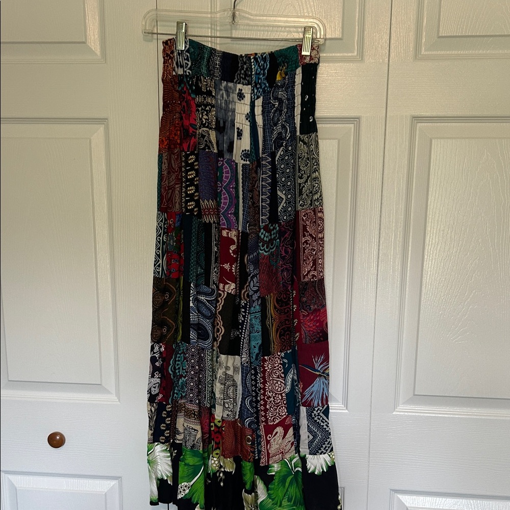 Kathmandu Colorful Patchwork Maxi Skirt